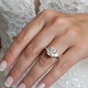 14k karat yellow gold cz wedding engagement promise ring Fine Jewelry